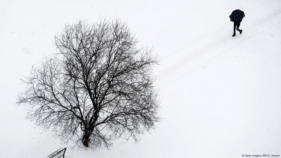 Across the snow. Across the snow