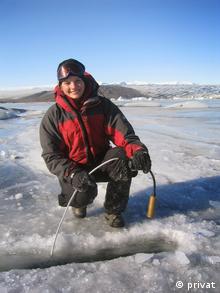 Ruth Mottram on Breidamerkurjokull Island