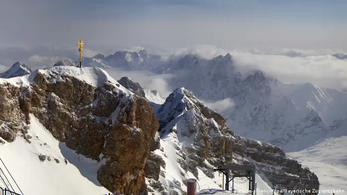 The cross on the summit of the Zugspitze 
