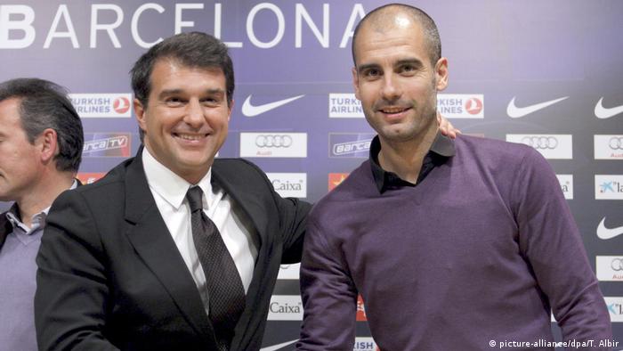 Жоан Лапорта и Хосеп Гвардиола