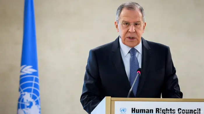 Schweiz russischer Außenminister Sergej Lawrow
auf der Sitzung des UN-Menschenrechtsrates in Genf (Getty Images/AFP/F. Coffrini)