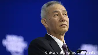 48. Weltwirtschaftsforum in der Schweiz, Liu He, Mitglied des Politbüros der Kommunistischen Partei Chinas spricht