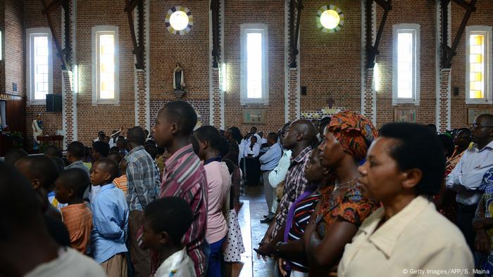 Interior of Saint-Famille catholic church in Kigali