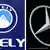 Bildkombo der Firmenlogos - Geely und Daimler