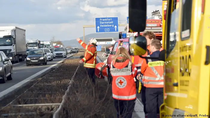 Deutschland Schwerer Verkehrsunfall auf der A5