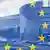 Graphic of European parliament with the EU flag