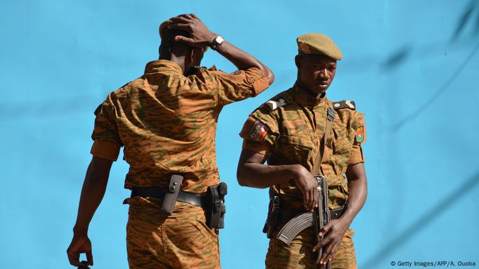 Burkinabe men on patrol