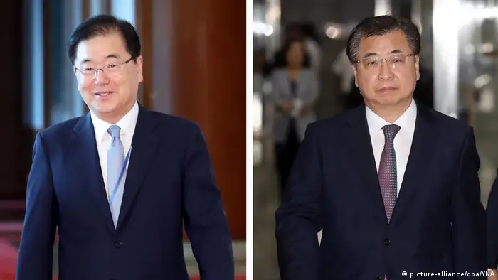 Kombobild Südkoreas Präsident schickt Sondergesandte nach Nordkorea