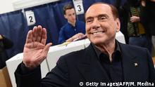 4.3.2018***
Silvio Berlusconi, leader of right-wing party Forza Italia, waves before to vote on March 4, 2018 at a polling station in Milan. Italians vote today in one of the country's most uncertain elections, with far-right and populist parties expected to make major gains and Silvio Berlusconi set to play a leading role. / AFP PHOTO / Miguel MEDINA (Photo credit should read MIGUEL MEDINA/AFP/Getty Images)