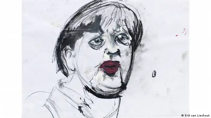 Erik van Lieshout: ohne Titel, das Gesicht von Angela Merkel zeigt. (Erik van Lieshout)