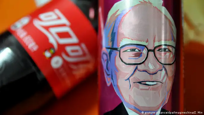 Warren Buffett Karikatur auf Coca Cola Dose