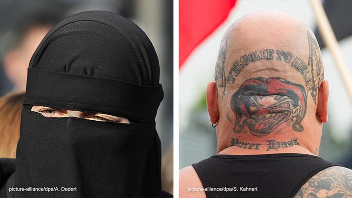 Bildkombo Salafisten Neonazis