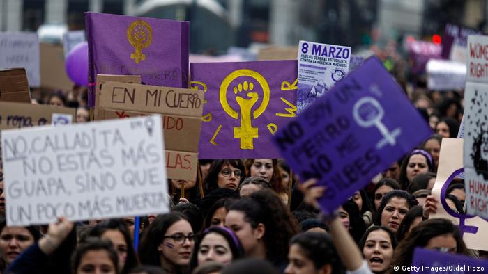 Manifestación del 8 de marzo en Madrid por el Día Internacional de la Mujer.