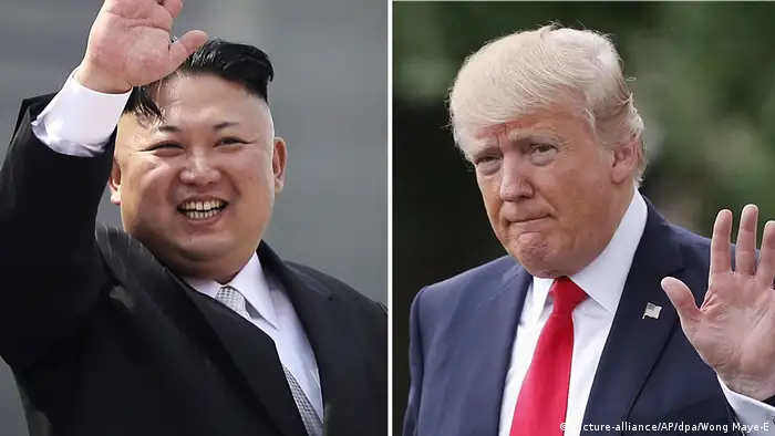 Bildkombo Kim Jong Un und Donald Trump