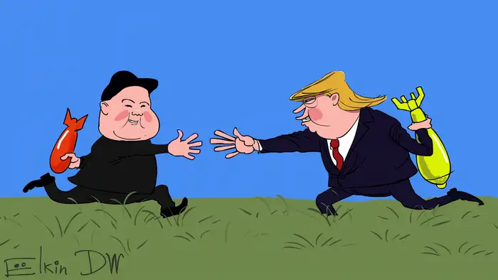 Karikatur Nordkorea USA Atomwaffen
