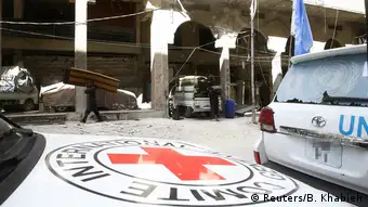 Syrien CIRC und UN-Hilfskonvoi in der belagerten Stadt Douma