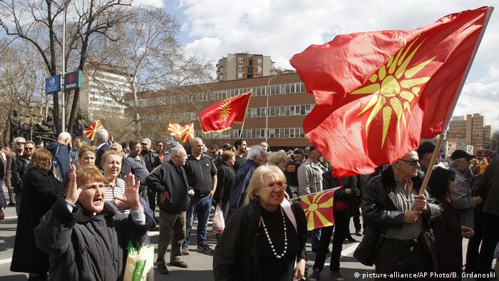 Mazedonien Parlament Protest