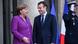 Merkel and Macron chat in front of the Elysee Palace Merkel and Macron chat in front of the Elysee Palace
