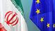 The flags of Iran and the EU The flags of Iran and the EU