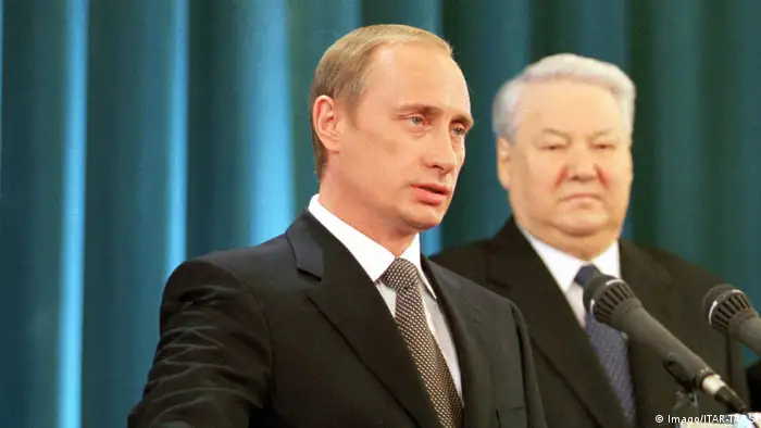 Vladimir Putin taking his first oath of office
