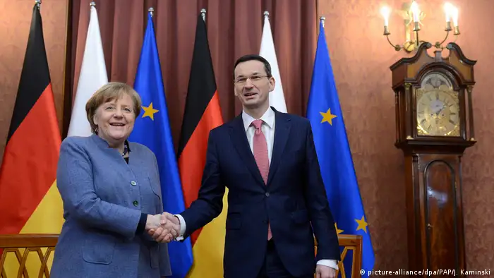 Polen Bundeskanzlerin Angela Merkel & Mateusz Morawiecki, Ministerpräsident (picture-alliance/dpa/PAP/J. Kaminski)