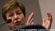 11.10.2017 Kristalina Georgieva, CEO of the World Bank, speaks during a seminar, on Inclusive Growth and the Rising Middle Class in East Asia and Beyond, at the World Bank headquarters during the 2017 IMF Annual Meetings in Washington, DC, on October 11, 2017. / AFP PHOTO / Andrew CABALLERO-REYNOLDS (Photo credit should read ANDREW CABALLERO-REYNOLDS/AFP/Getty Images)