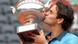 French Open tennis champion Roger Federer kisses trophy French Open tennis champion Roger Federer kisses trophy