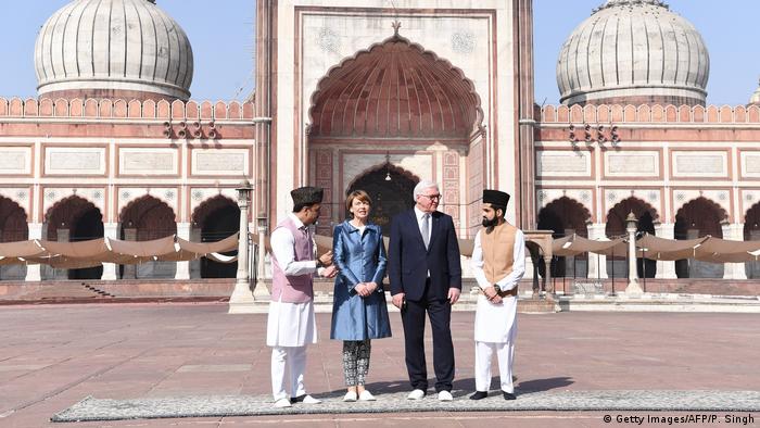 German President Frank-Walter Steinmeier visiting Jama Majid mosque in India