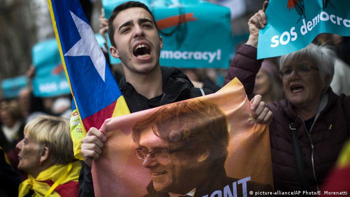 Протесты в Барселоне, 25 марта 2018 года