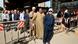 Egyptian voters queue up outside a polling station Egyptian voters queue up outside a polling station
