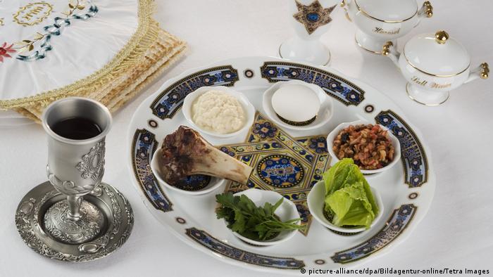 A Passover seder plate