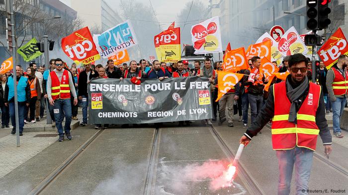 Eisenbahnerdemonstration in Lyon (03.04.2018)