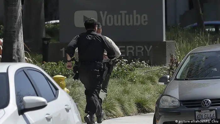 USA - Polizei-Einsatz wegen Schüssen bei der YouTube-Zentrale (picture-alliance/AP/J. Chiu)
