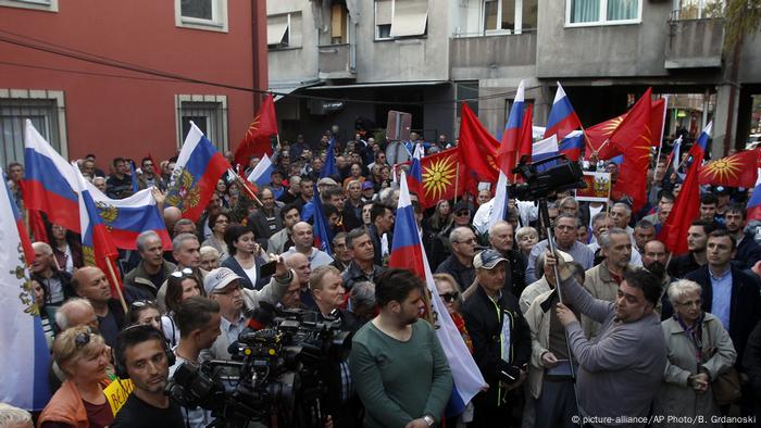 Mazedonien pro-russische Demos in Skopje