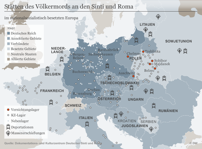 Infografik Roma Sinti Verfolgung 2. Weltkrieg DEU