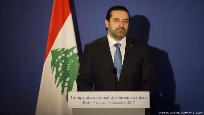 Frankreich Macron Treffen mit Libanons Premier Hariri (picture-alliance/ MAXPPP/ Z. Kamil)