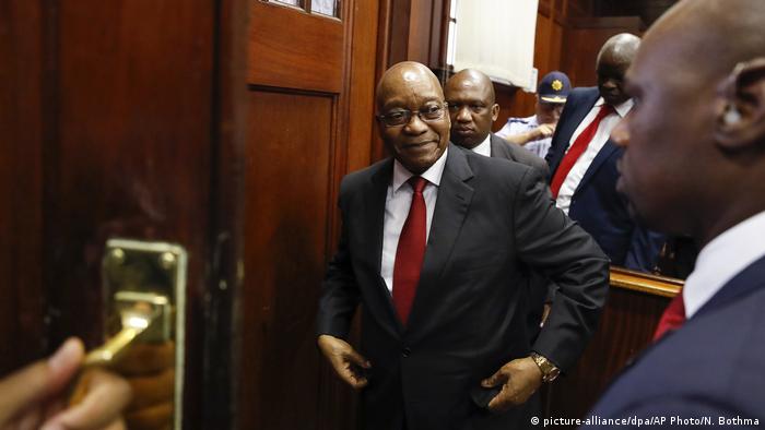 Jacob Zuma at court in Durban 