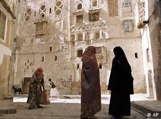 在也门萨纳老城里