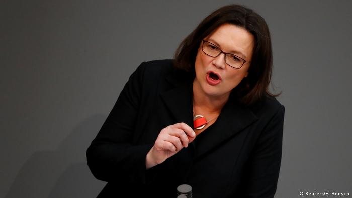 Deutschland Bundestag in Berlin | Andrea Nahles, SPD