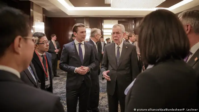 China Staatsbesuch Österreichs Bundeskanzler Kurz und Bundespräsident Van der Bellen