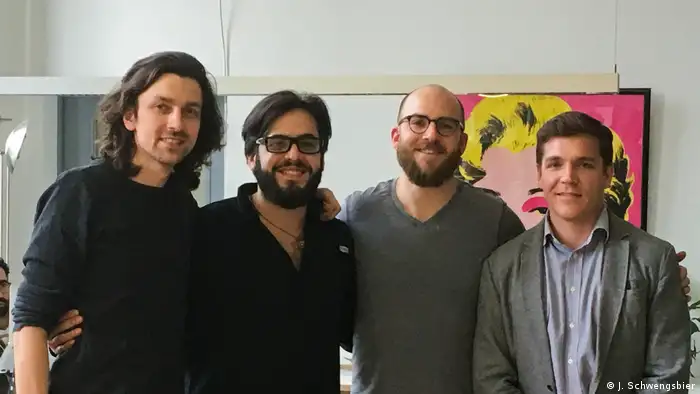 Gründungsteam Brickblock: Jakob Drzazga, Manuel Gonzales Alzuru, Philip Paetz, Colin Nimsz (von links nach rechts)