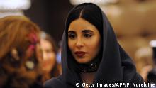 Women attend the opening ceremony of Arab Fashion Week, on April 10, 2018, at Ritz Carlton hotel in Riyadh. / AFP PHOTO / FAYEZ NURELDINE (Photo credit should read FAYEZ NURELDINE/AFP/Getty Images)