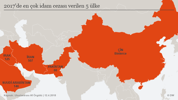 Infografik Karte Top 5 Länder Hinrichtungen TUR