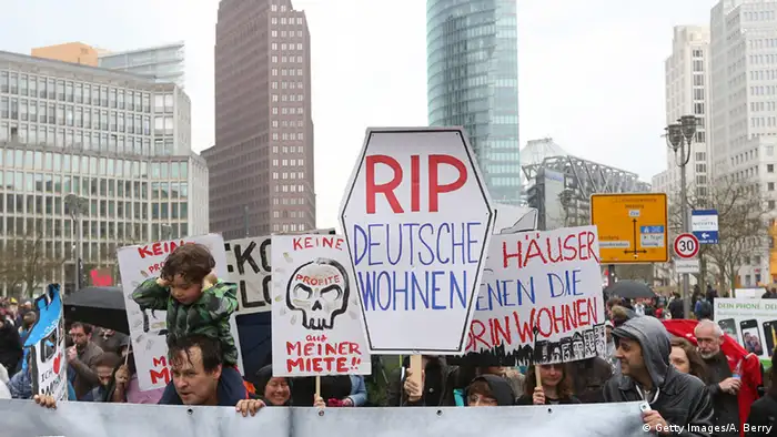 BdT Berlin Proteste gegen steigende Mieten (Getty Images/A. Berry)
