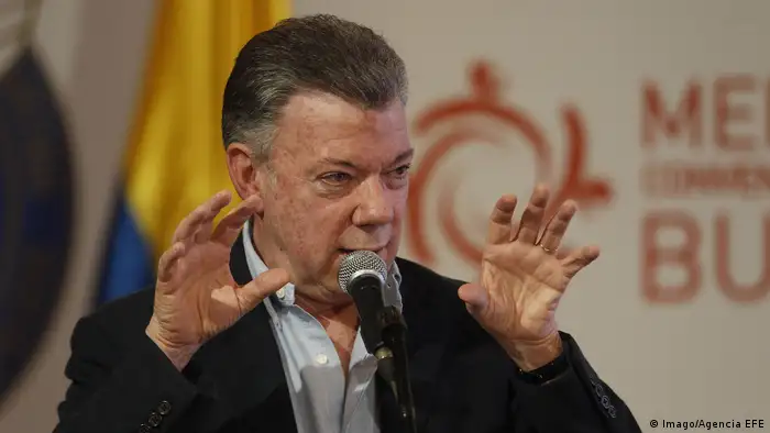 Kolumbien Kongress der Verein der Prese in Lateinamerika (SIP) in Medellin - Juan Manuel Santos (Imago/Agencia EFE)