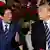 U.S. President Donald Trump listens to Japan’s Prime Minister Shinzo Abe