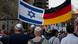Bandeiras israelita e alemã em manifestação em Berlim por ocasião dos 70 anos de fundação de Israel Bandeiras israelita e alemã em manifestação em Berlim por ocasião dos 70 anos de fundação de Israel