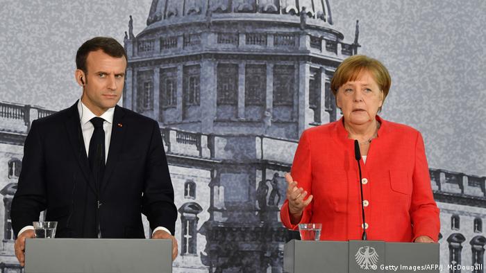 Эмманюэль Макрон и Ангела Меркель в Берлине, 19 апреля