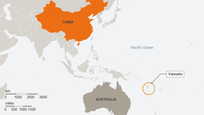 Karte China Australien Vanuatu ENG