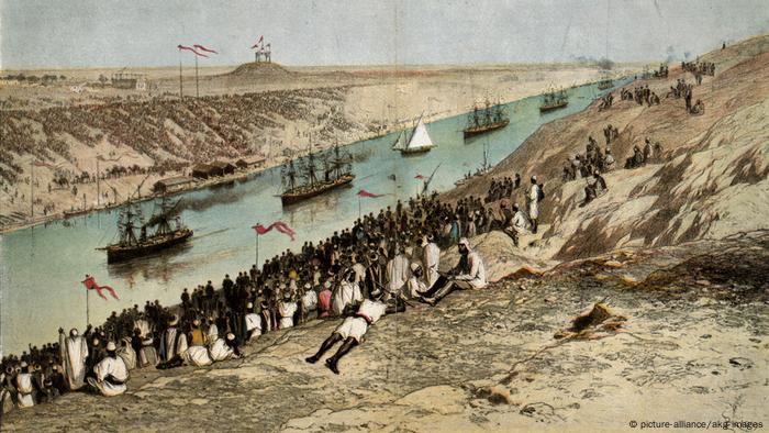 Pintura retrata cerimônia de inauguração do Canal de Suez, em 17 de novembro de 1869